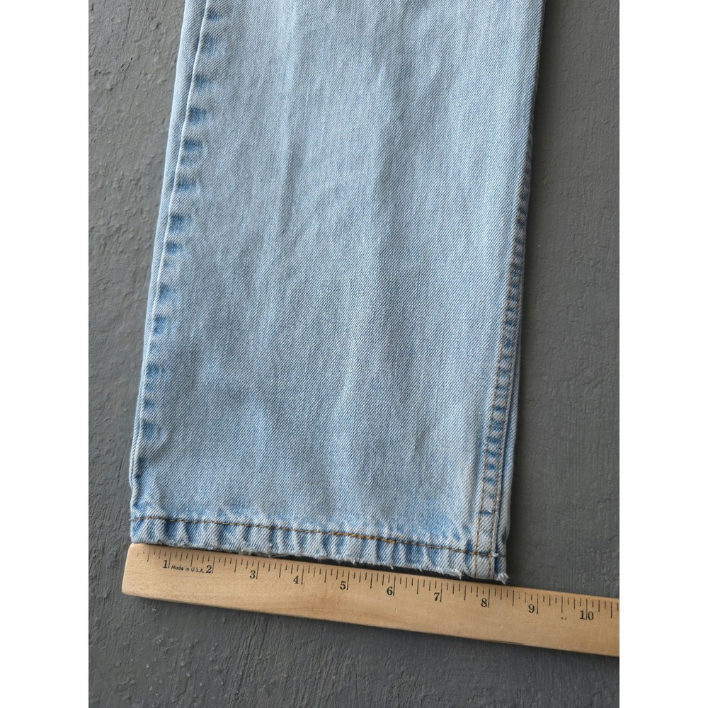 Vintage 2000s Levi's Light Blue Jeans 35x32 Straight Fit 505 - Picture 13 of 14